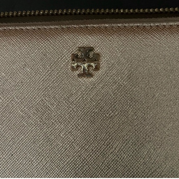 EUC, Tory Burch Gold Color Zipper Wallet - Picture 2 of 13